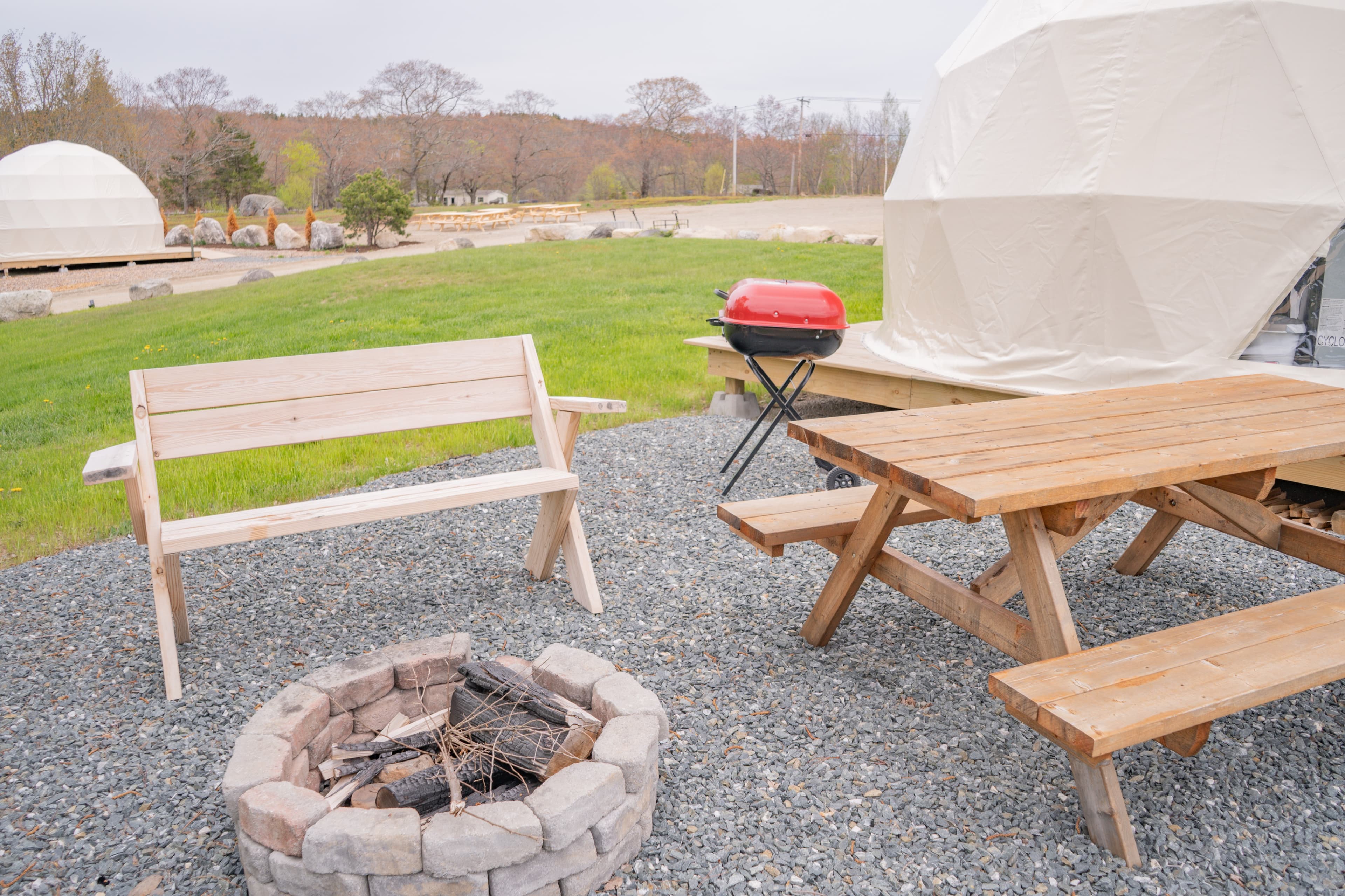 Classic dome firepit at Ferncrest Acadia