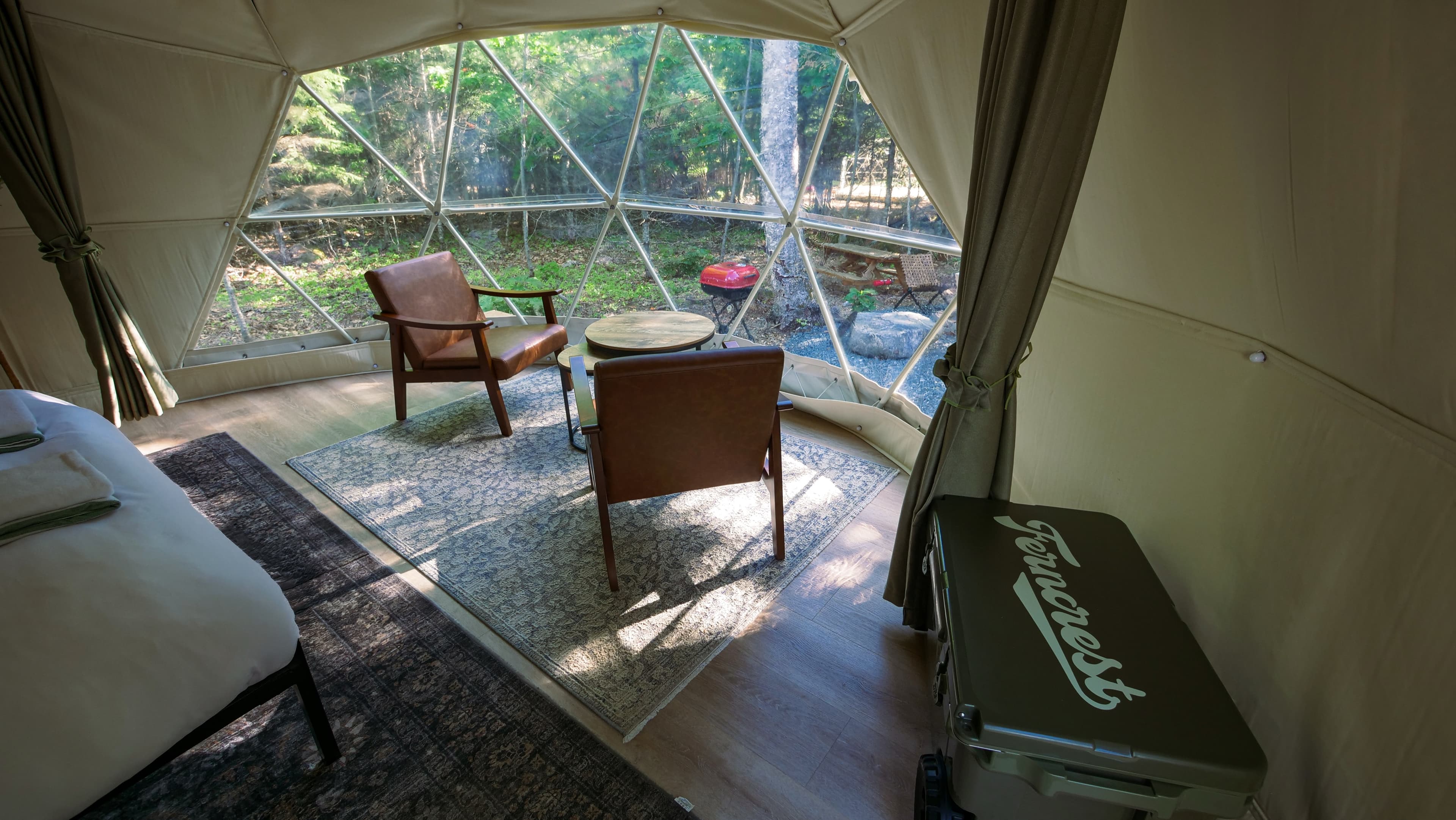 Classic dome king interior at Ferncrest Acadia