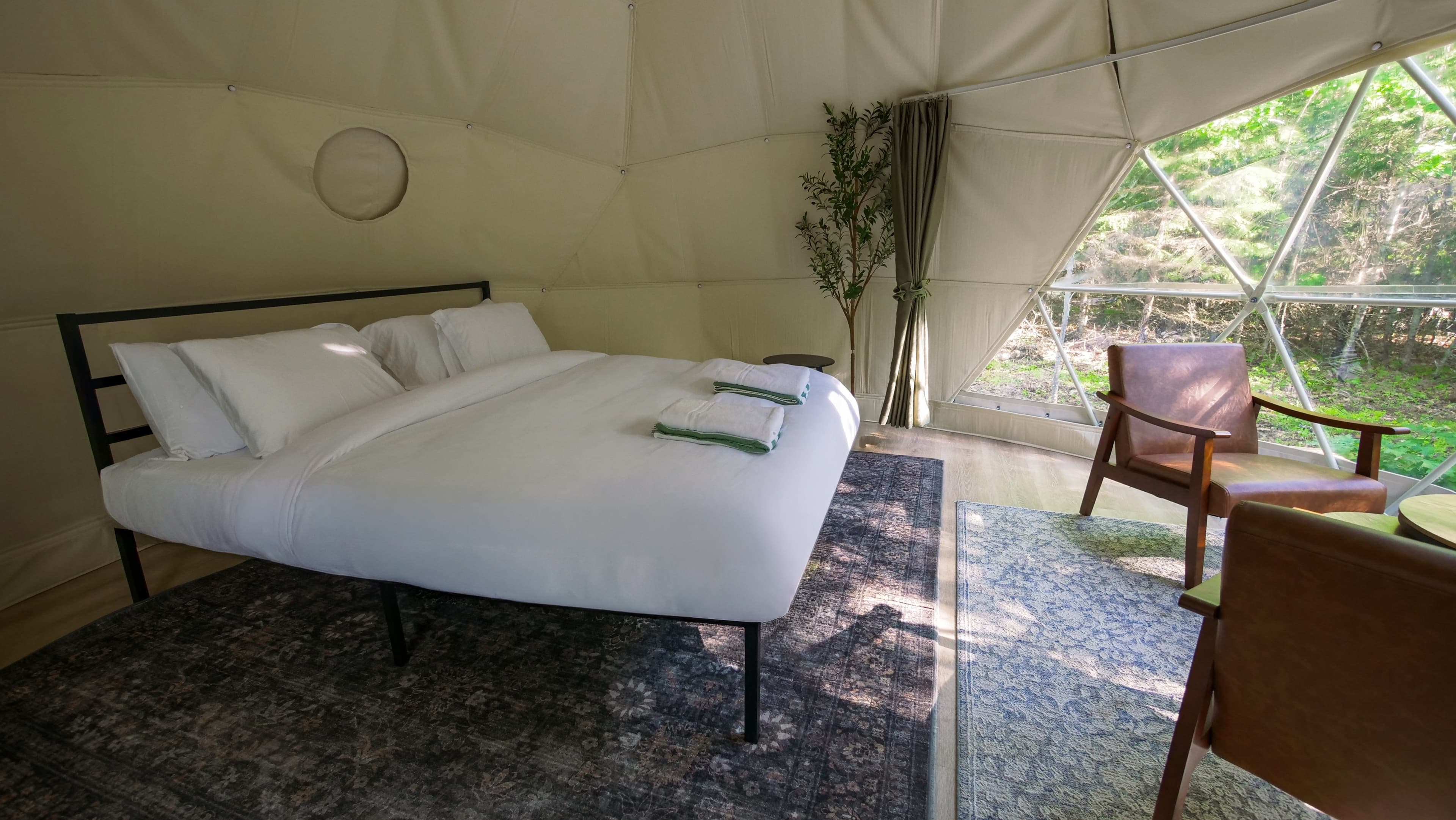 Classic dome king interior at Ferncrest Acadia