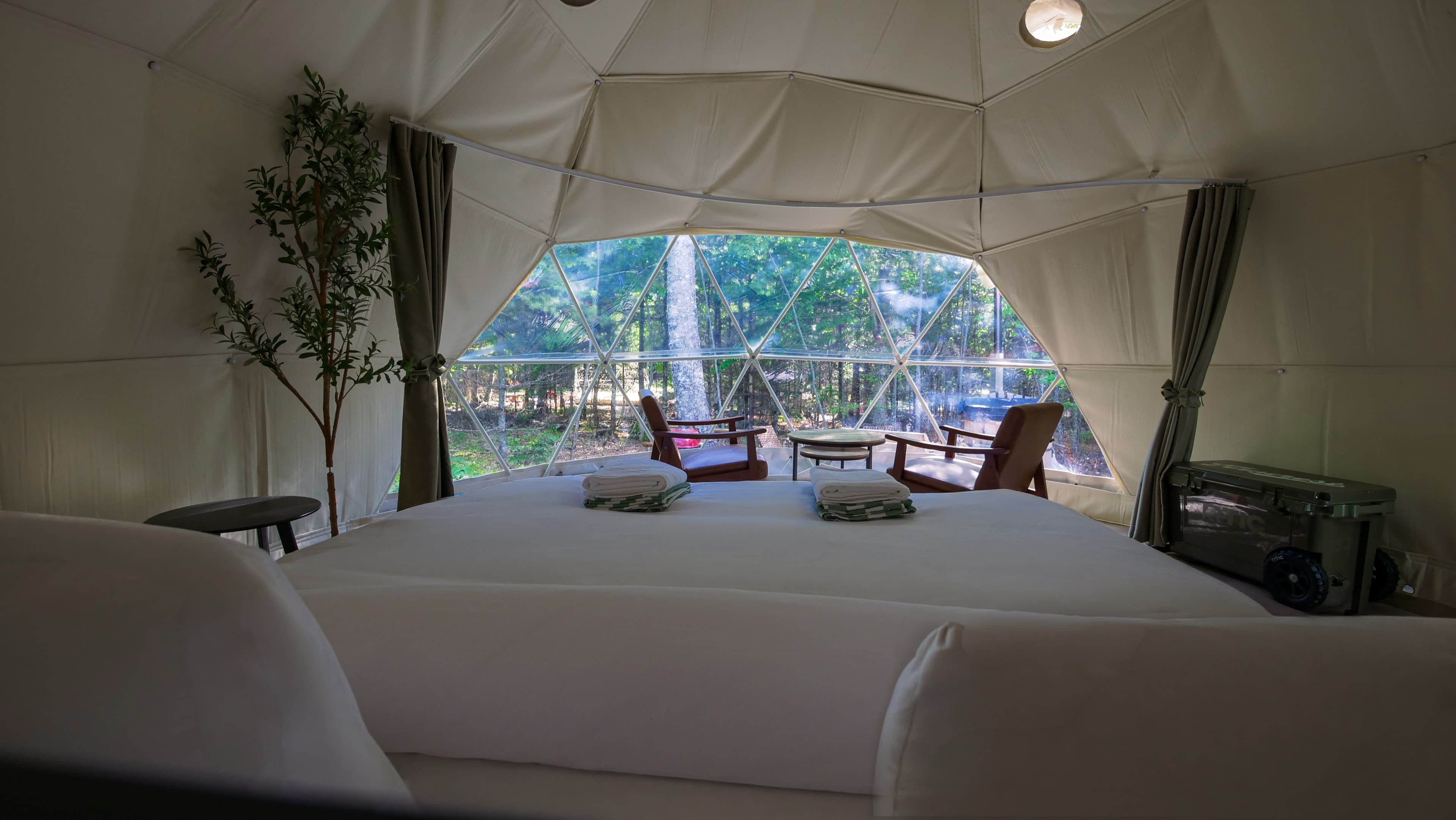 Classic dome king interior at Ferncrest Acadia