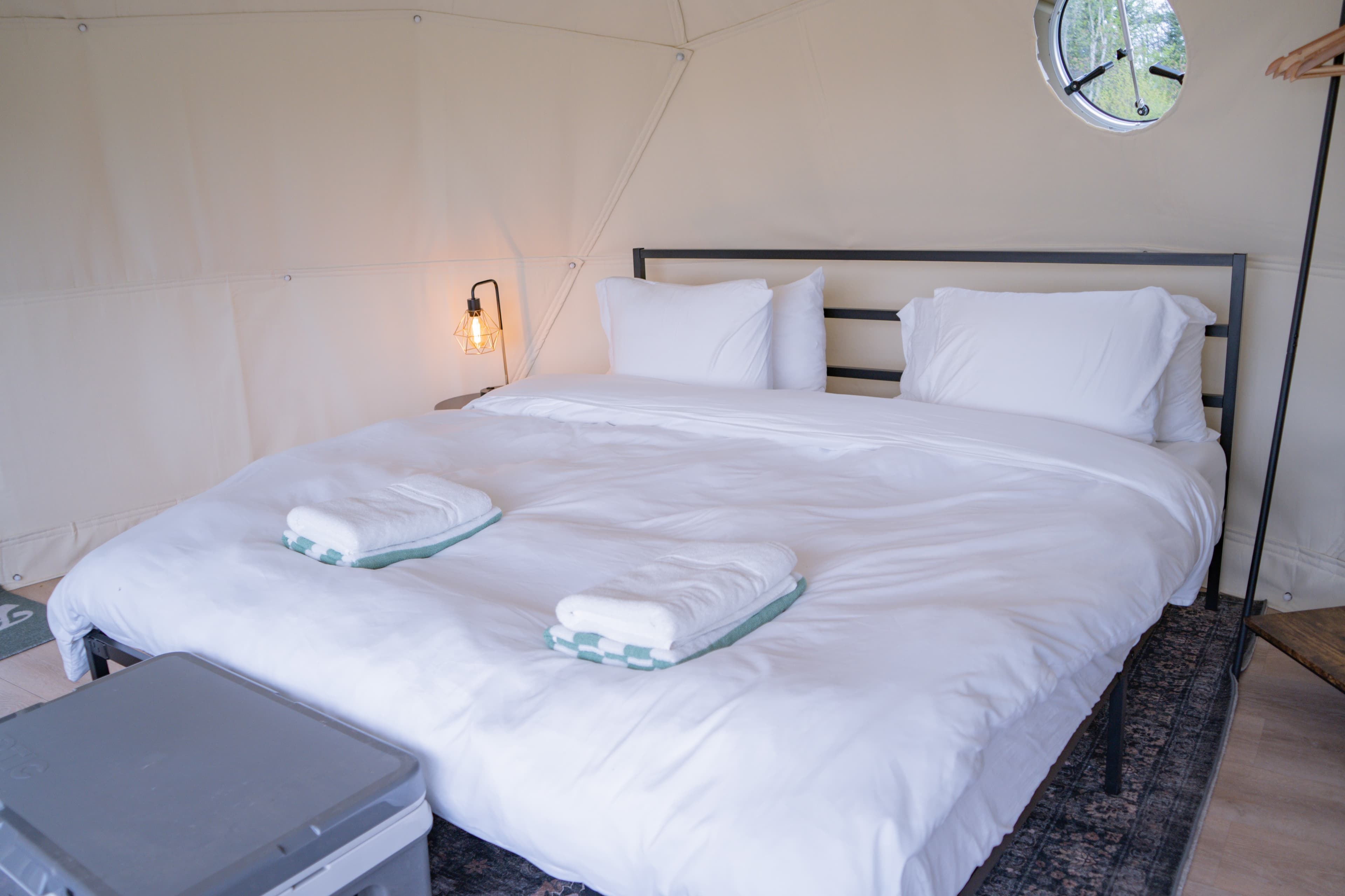 Basecamp dome interior at Ferncrest Acadia