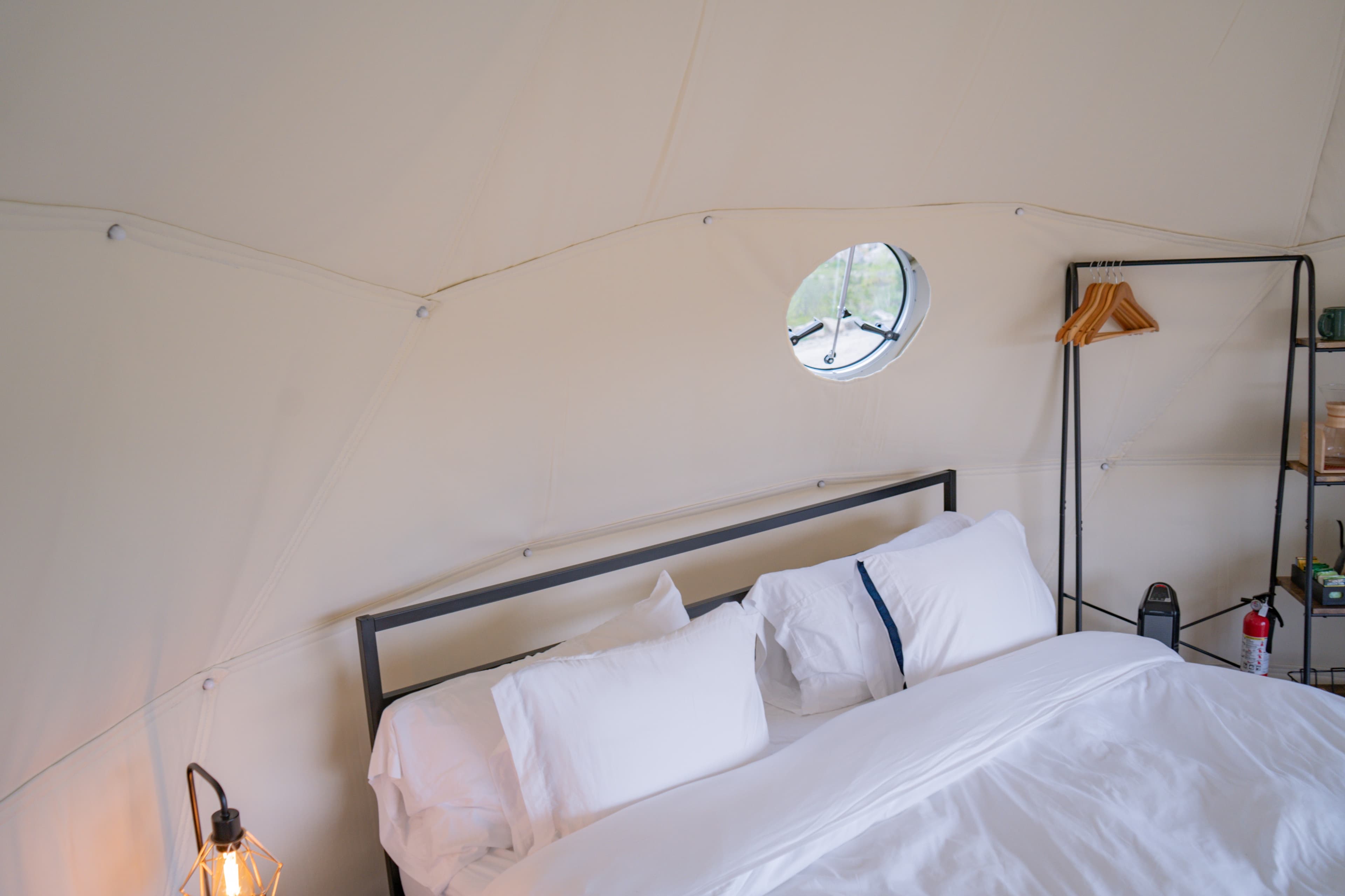 Basecamp dome interior at Ferncrest Acadia