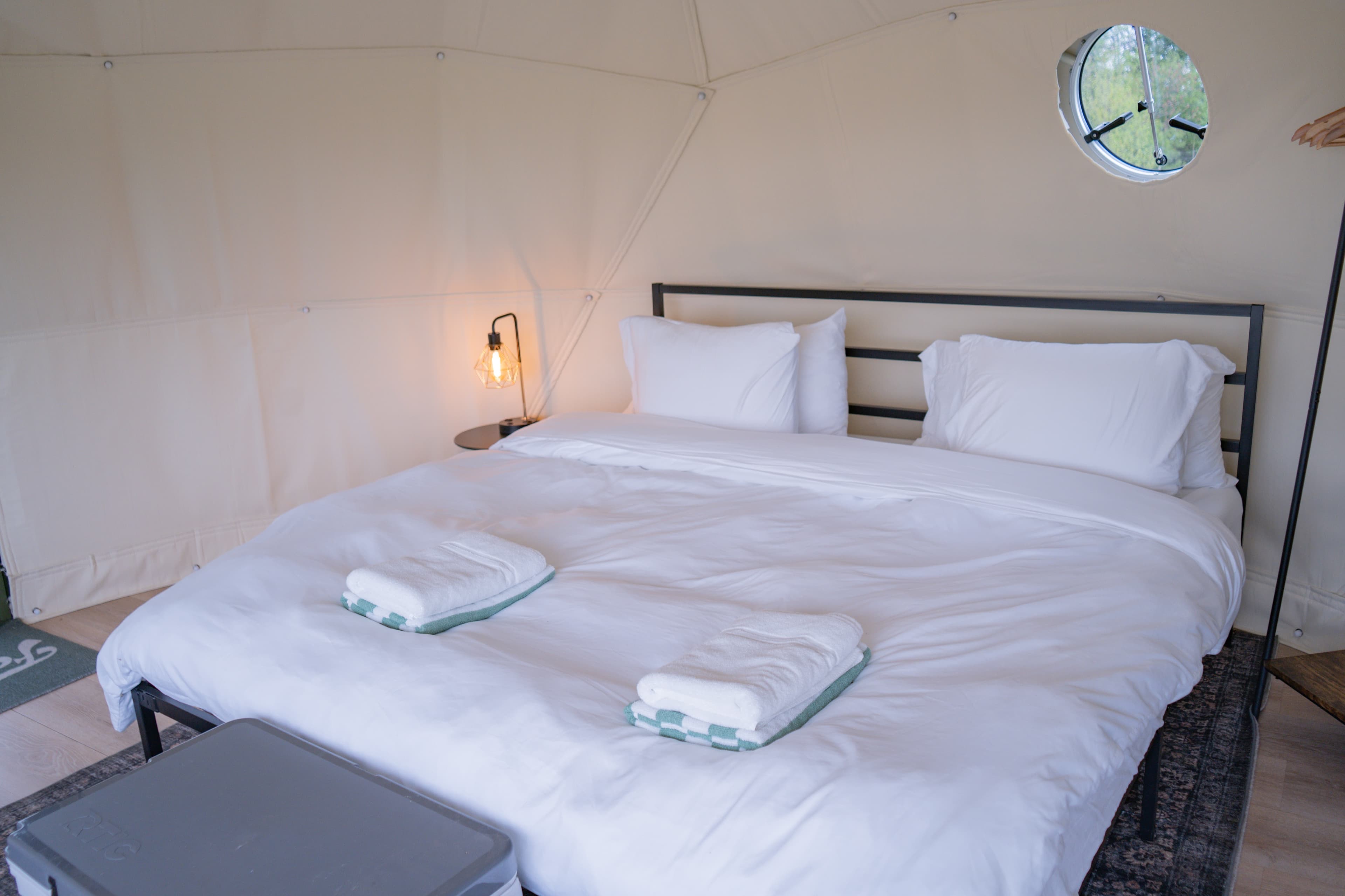 Basecamp dome interior at Ferncrest Acadia