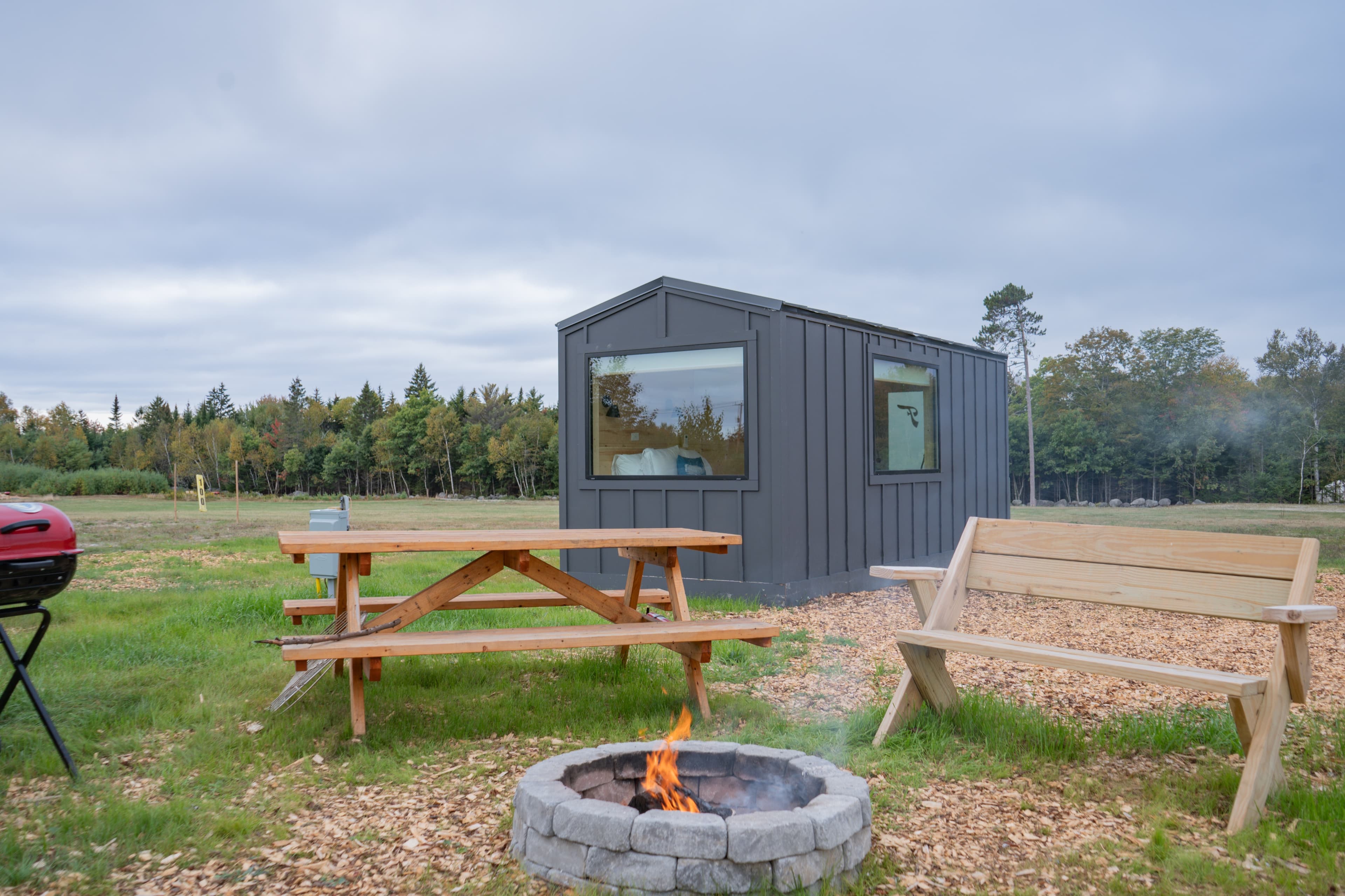 Camp cabin exterior at Ferncrest Acadia