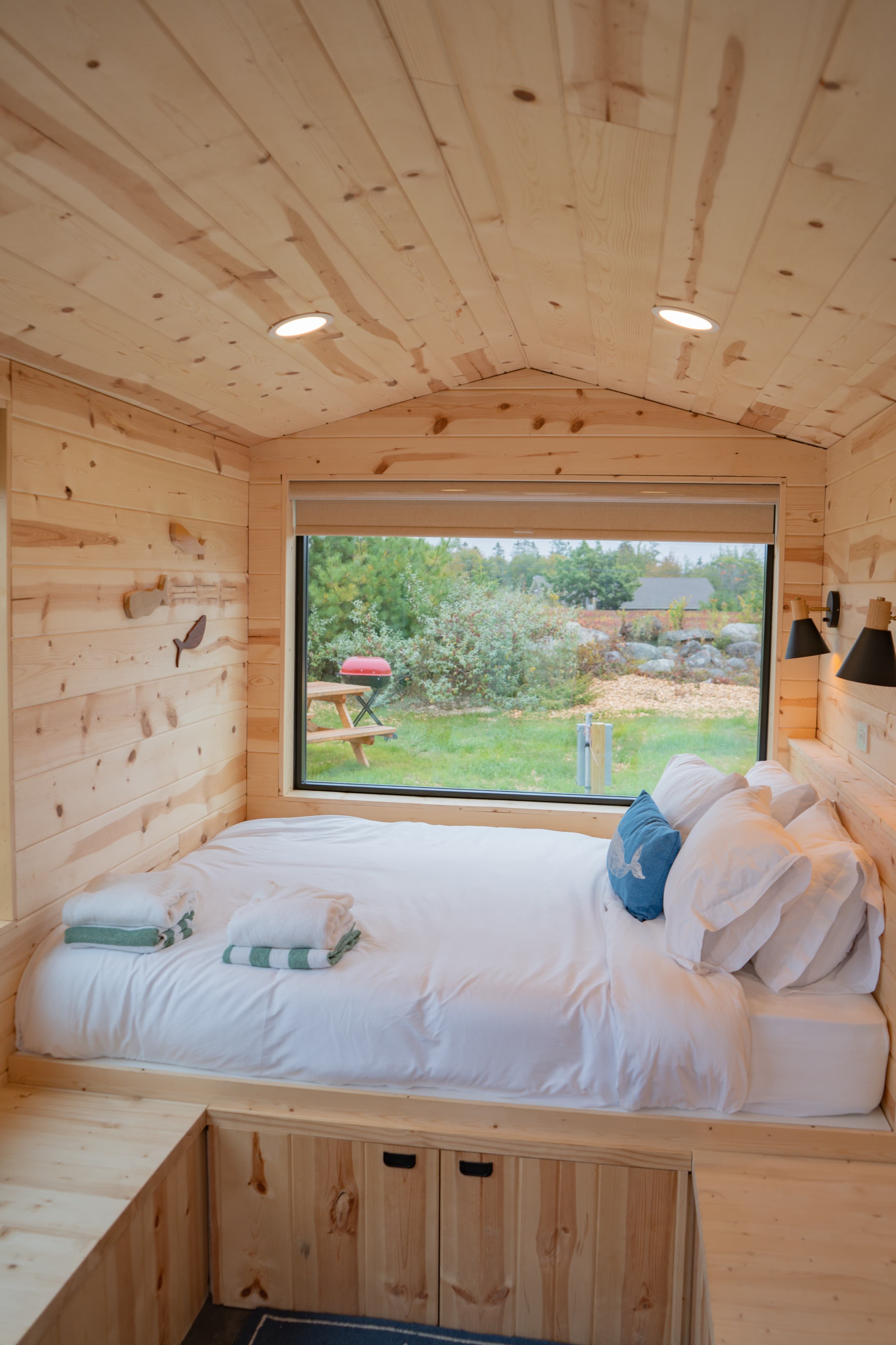 Camp cabin interior at Ferncrest Acadia