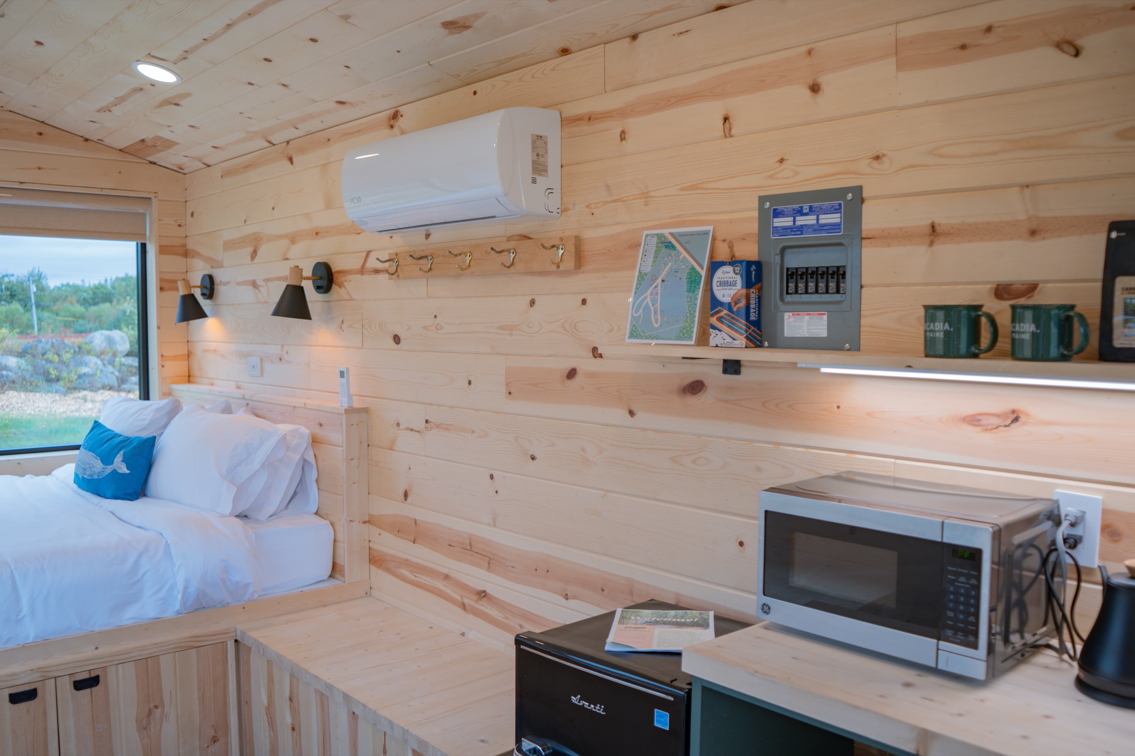 Camp cabin interior at Ferncrest Acadia