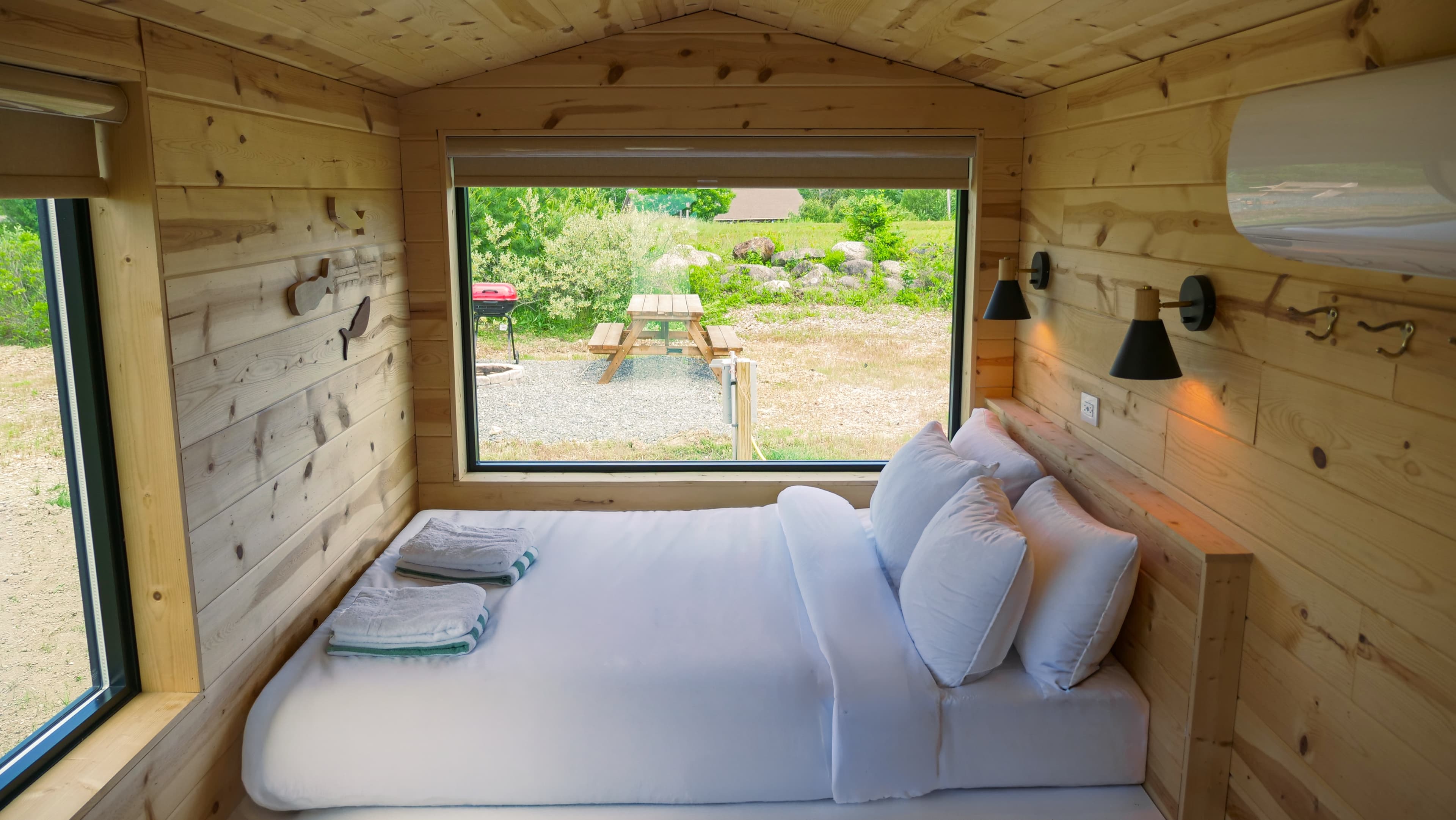 Camp cabin interior at Ferncrest Acadia