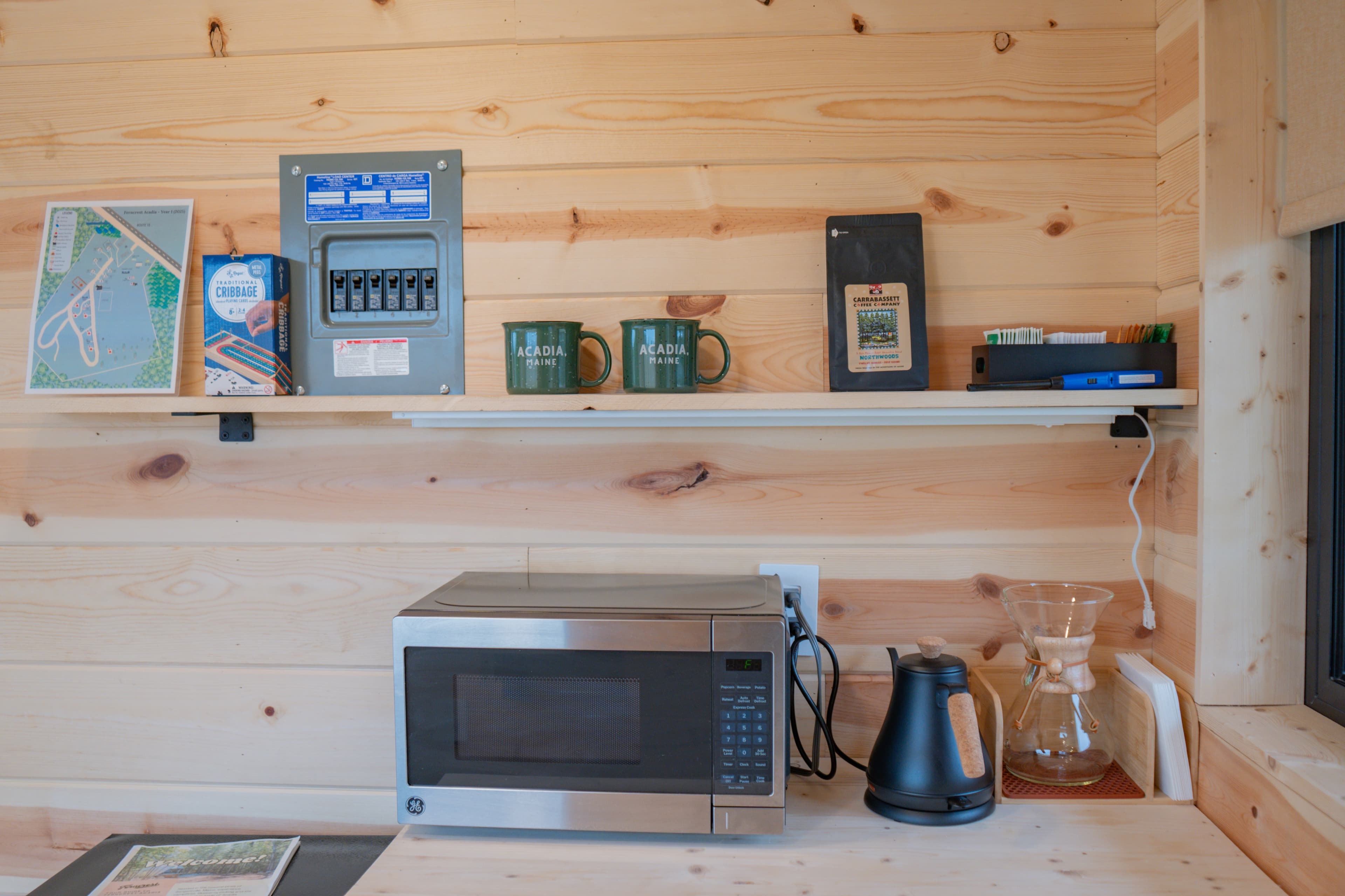 Camp cabin interior at Ferncrest Acadia