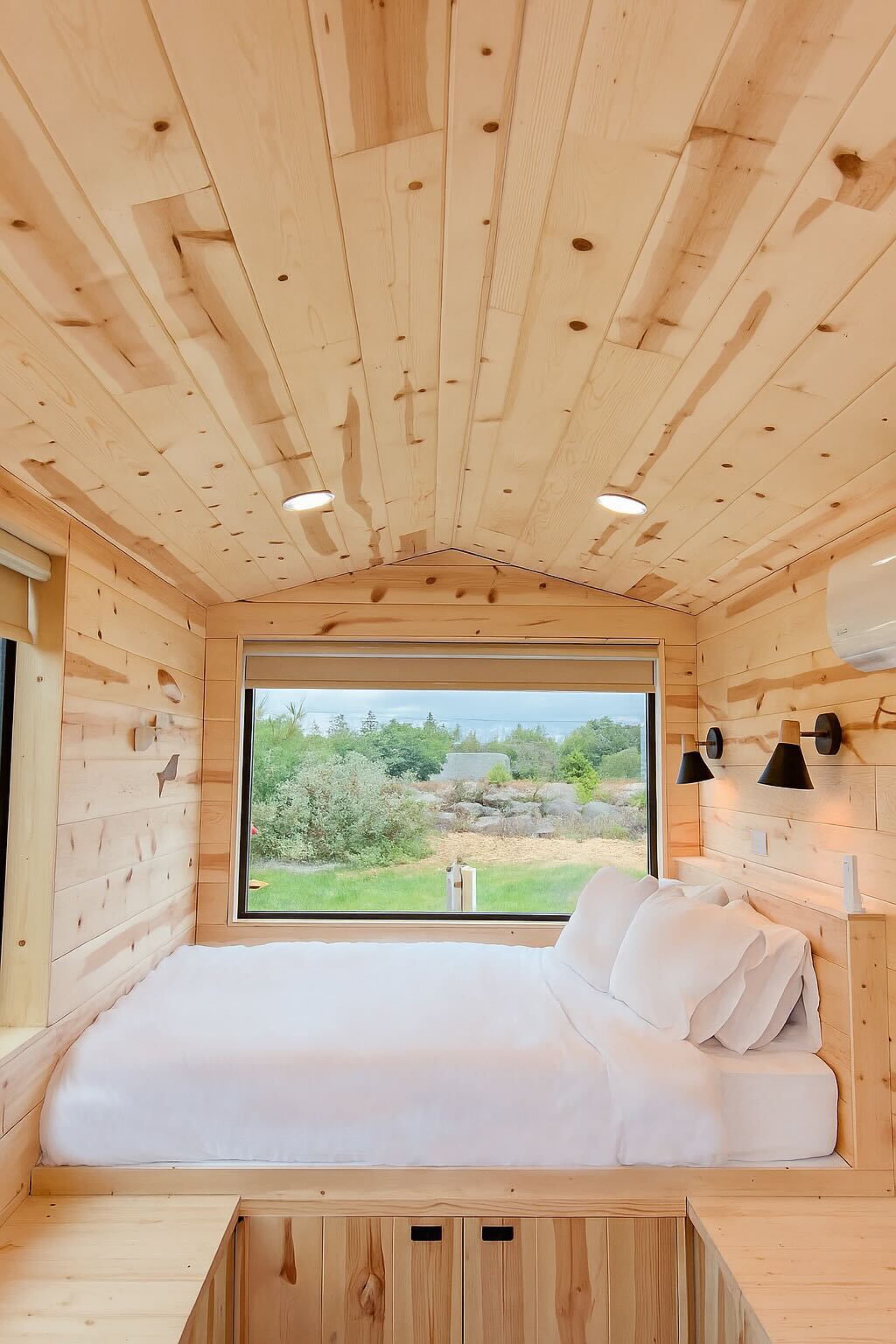 Interior of a camp cabin at Ferncrest Acadia