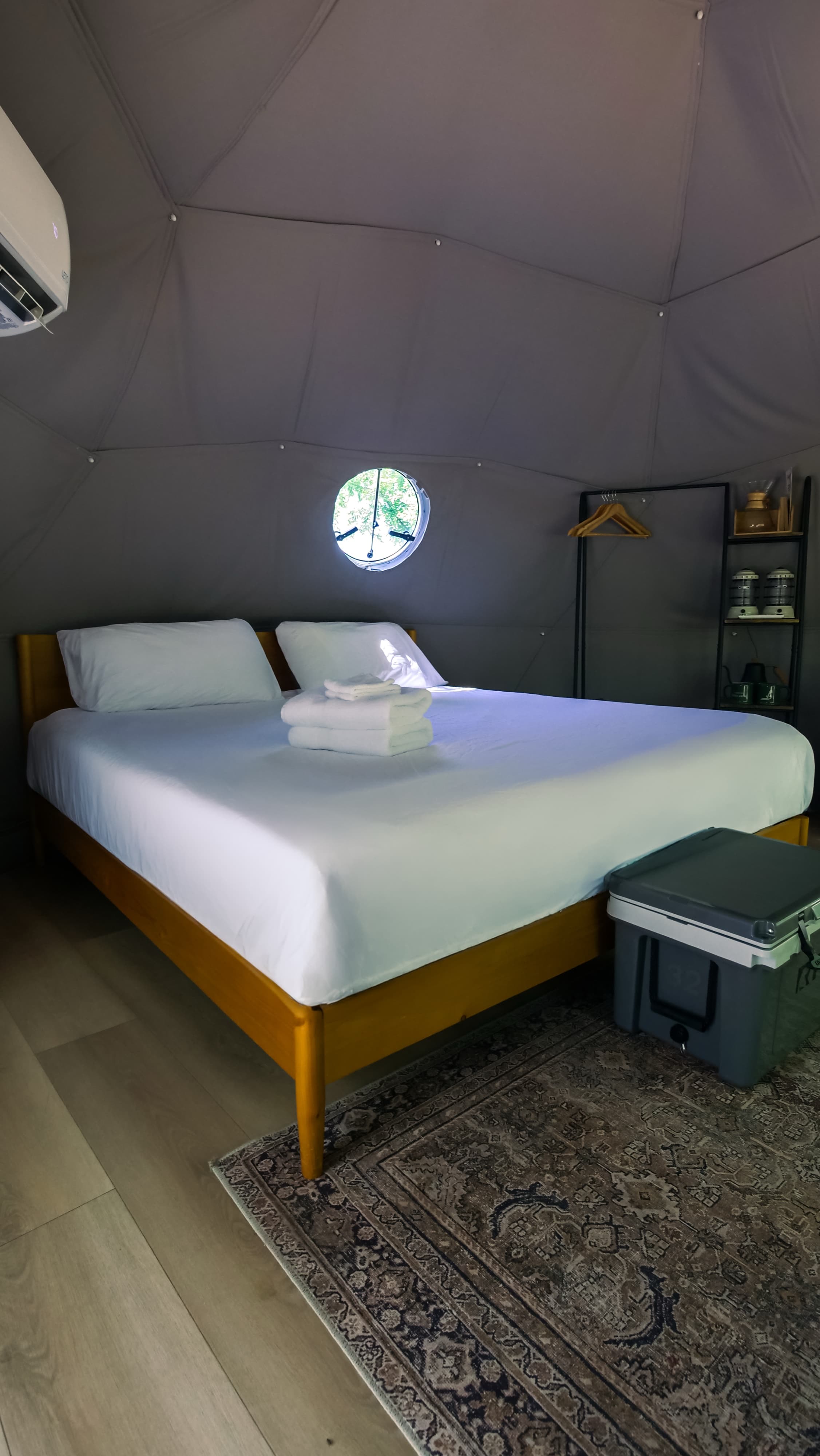 Classic dome king interior at Ferncrest Flint Creek