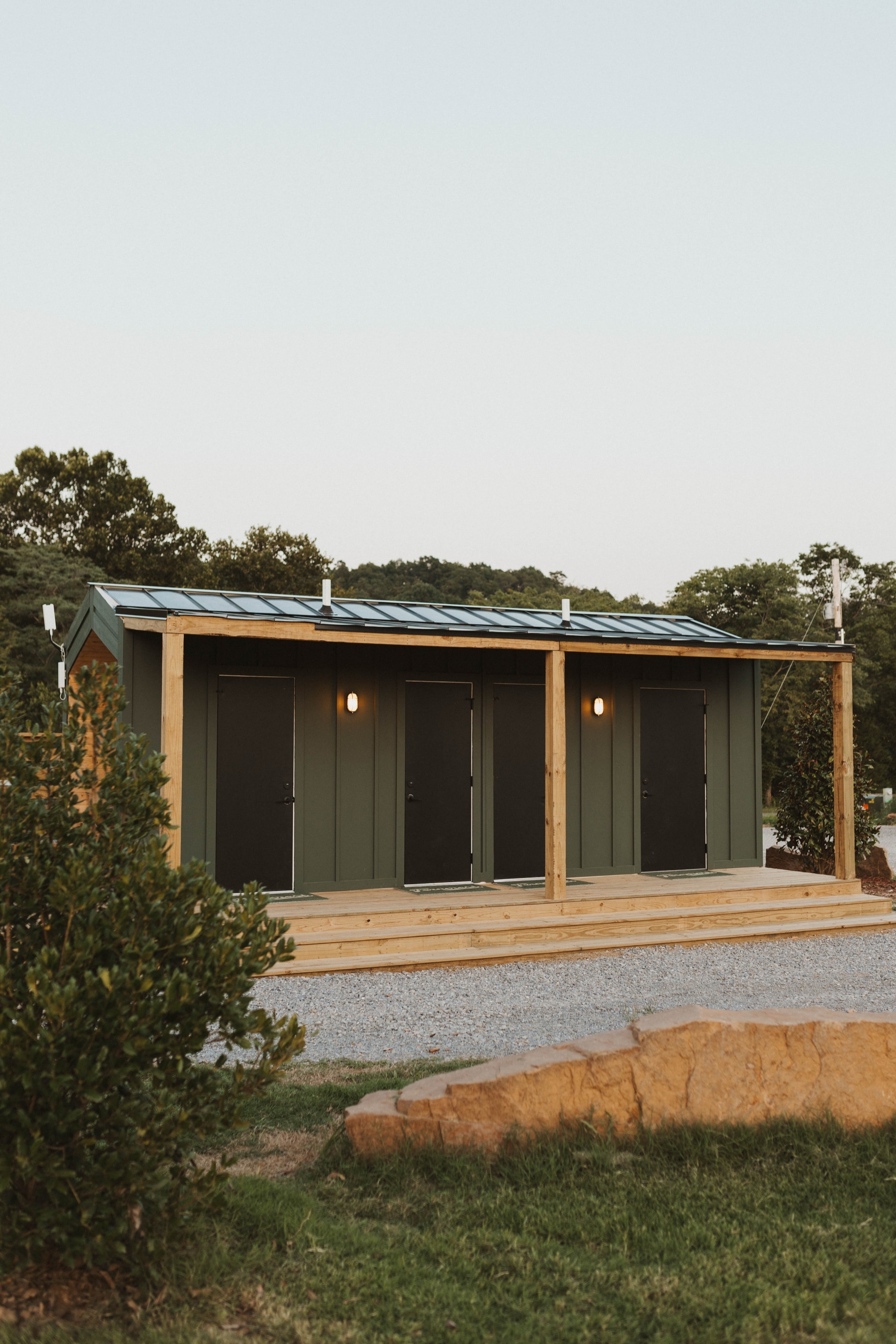 Bathhouse exterior at Ferncrest Flint Creek