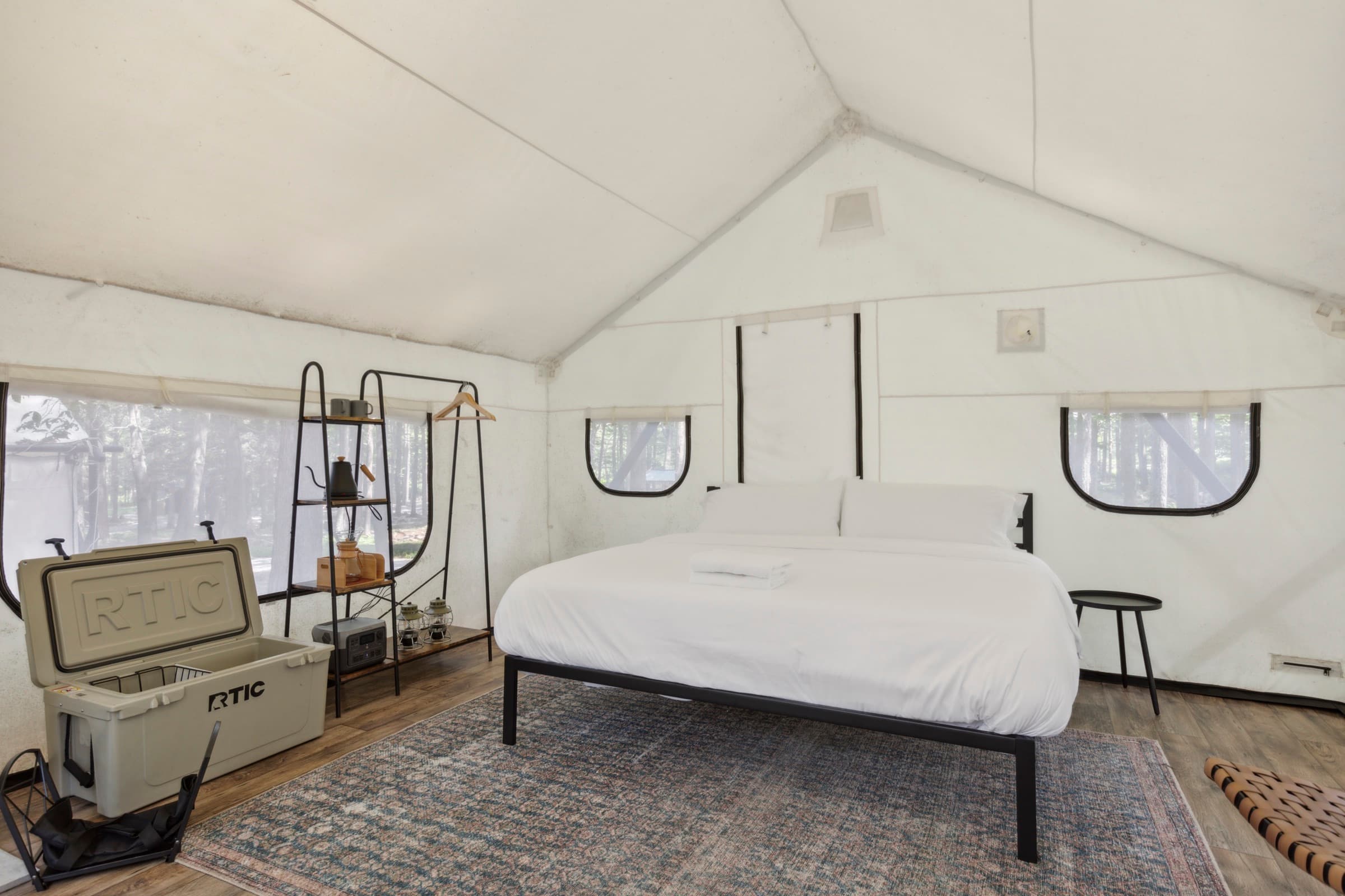 Crest tent interior at Ferncrest Promised Land