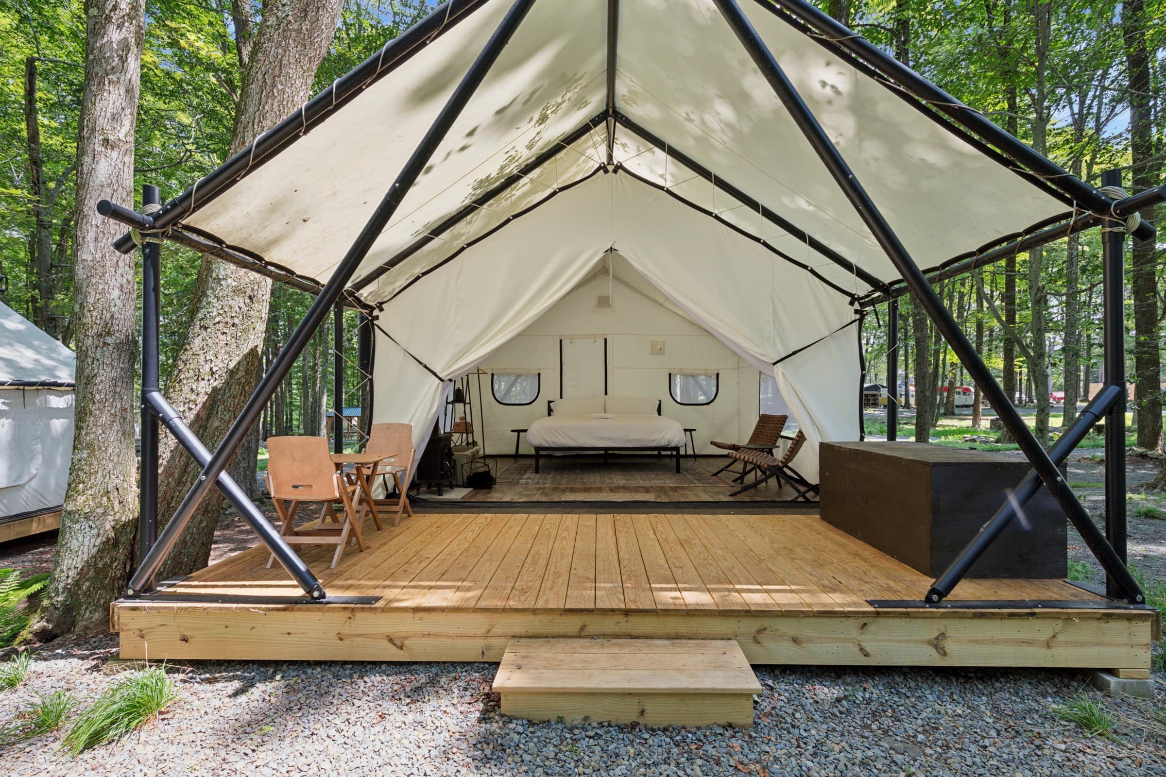 Crest tent interior at Ferncrest Promised Land