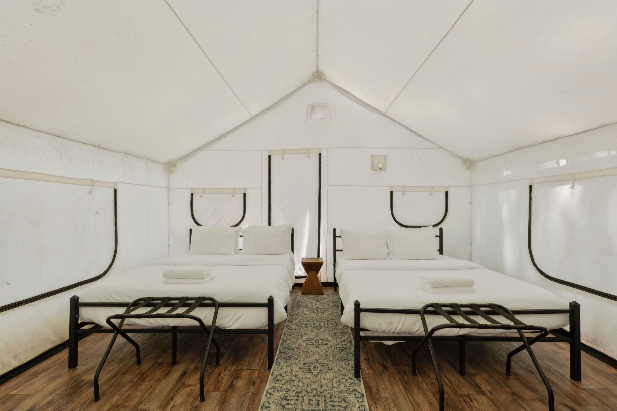 Crest tent interior at Ferncrest Promised Land