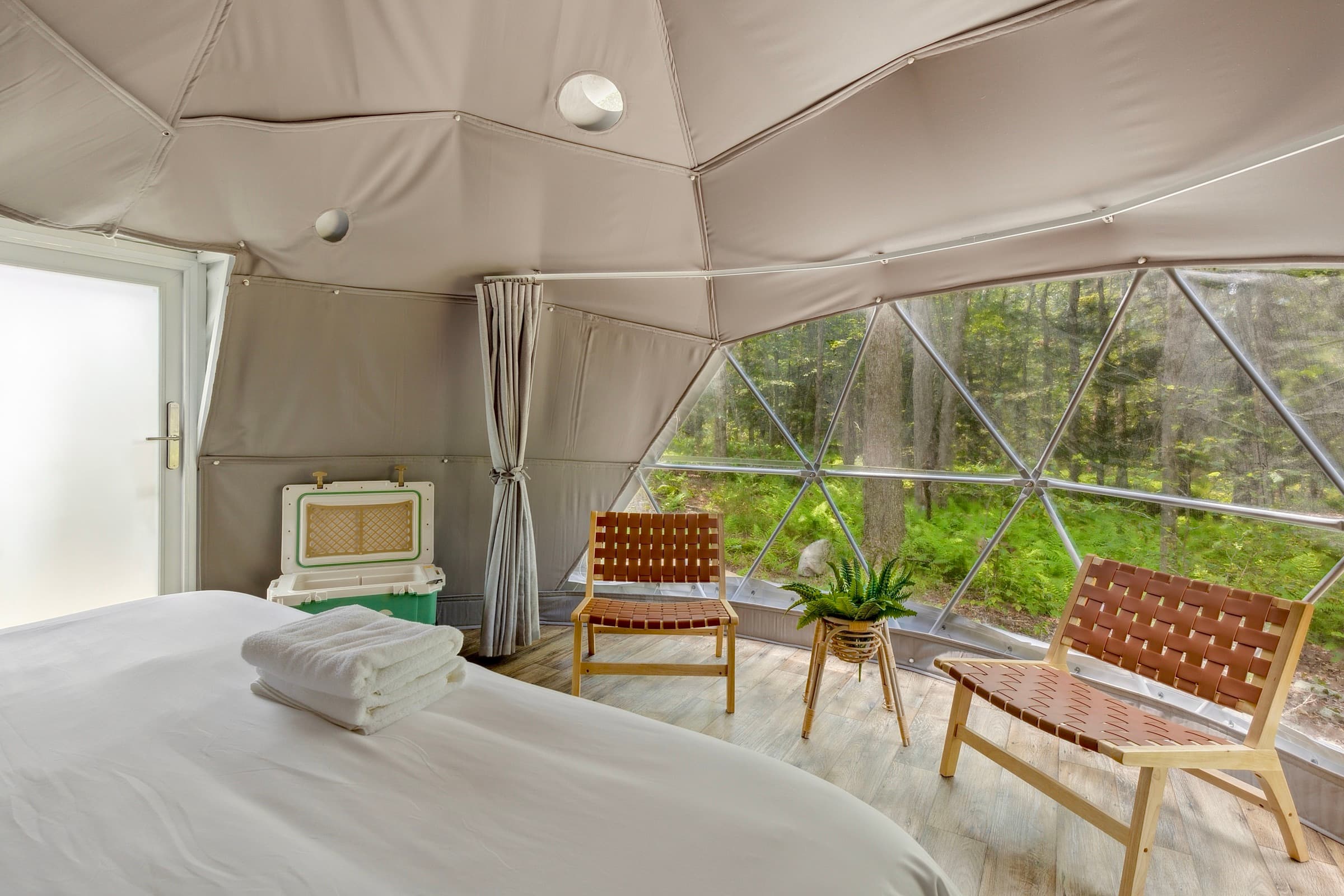 Wood-fired hot tub dome at Ferncrest Promised Land